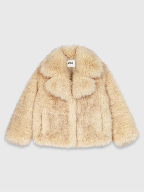 maje Oversized faux fur coat