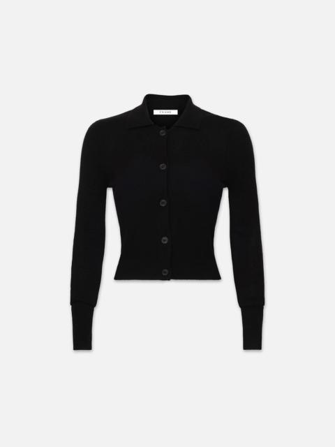 FRAME Shrunken Cashmere Cardi in Noir