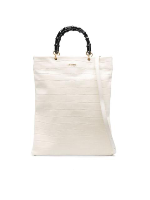 Jil Sander crocodile-effect leather tote