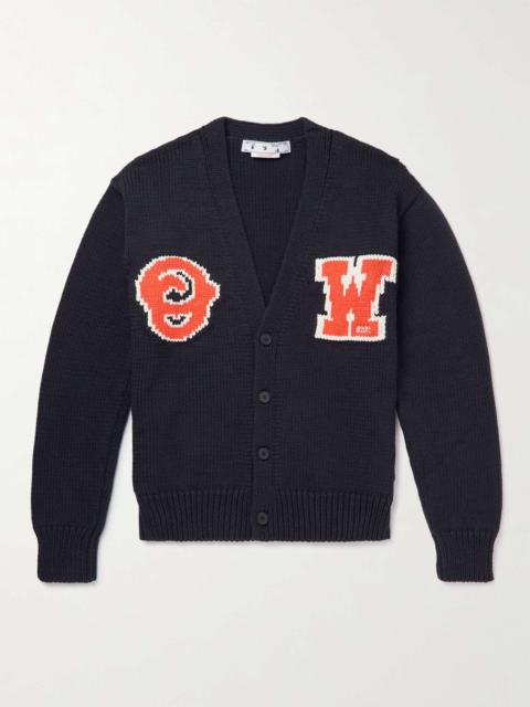 Logo-Jacquard Cotton-Blend Cardigan