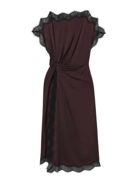 A.L.C. Luna Satin and Lace Midi Dress