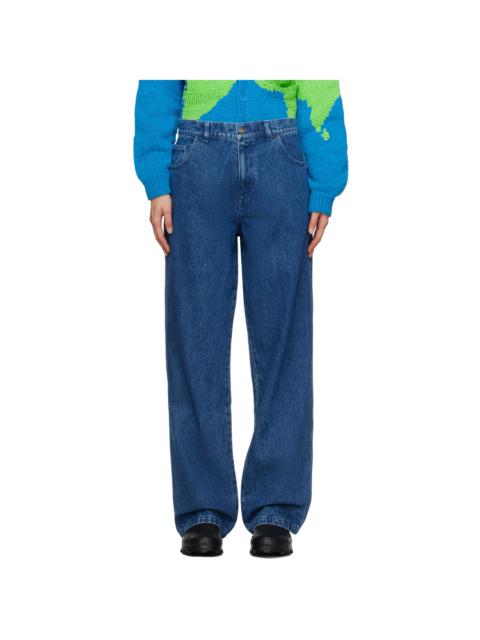 SKY HIGH FARM WORKWEAR Blue Perennial Jeans | REVERSIBLE