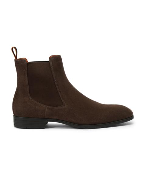 Santoni Men's brown suede Chelsea boot