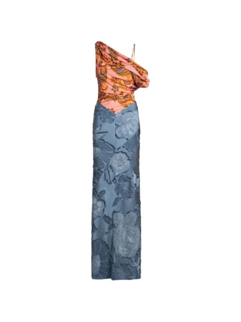 contrasting-panel maxi dress