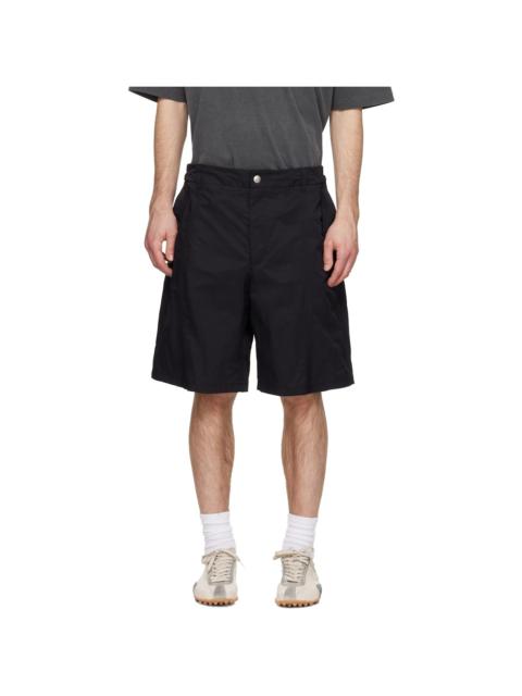 SOLID HOMME Black Nylon Shorts