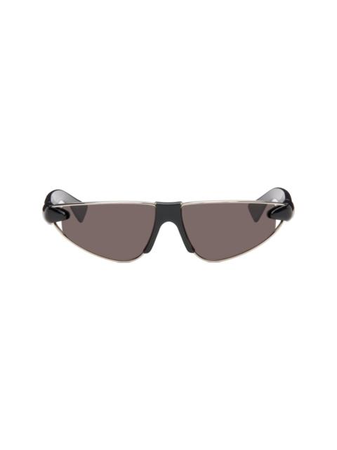 Bottega Veneta Black & Silver Icons Cat Eye Sunglasses