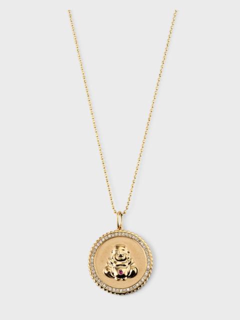 SYDNEY EVAN 14k Buddha Coin Pendant Necklace with Diamonds