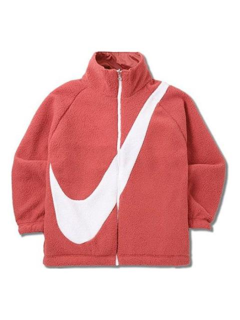 Nike (WMNS) Nike logo lamb's wool reversible Stay Warm Stand Collar Jacket Red CZ4064-897
