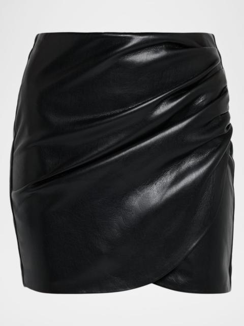 GENERATION LOVE Shyann Ruched Vegan Leather Skirt