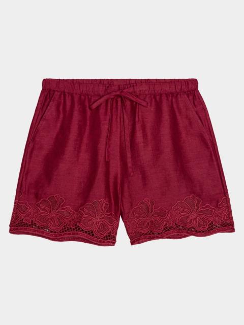 Rails Jenner Embroidered Linen Shorts