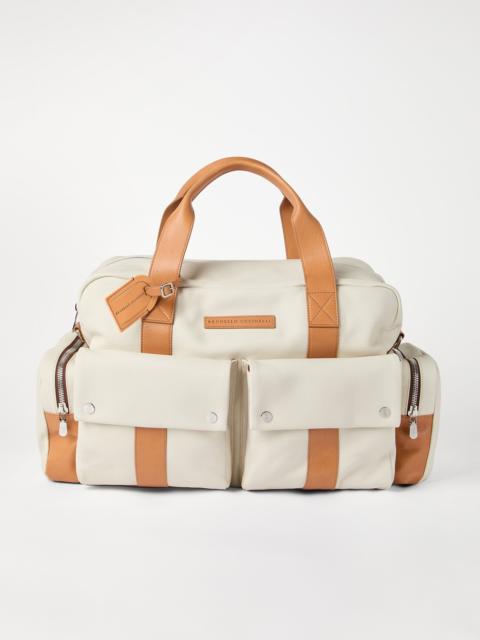 Brunello Cucinelli Grained calfskin and cowhide leisure bag