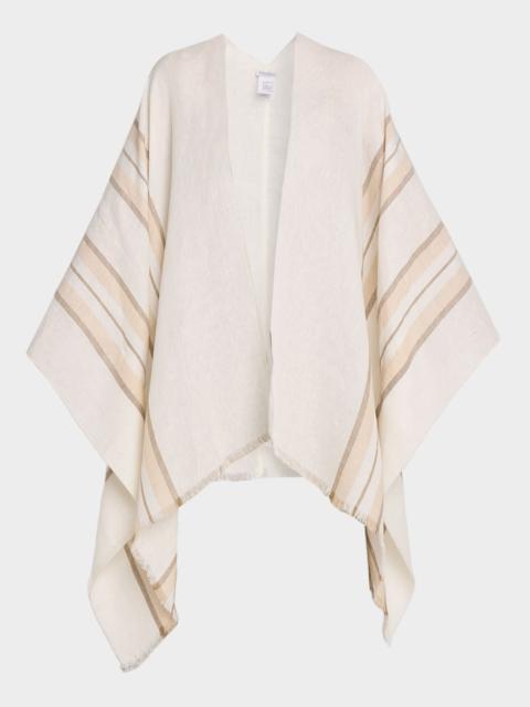Brunello Cucinelli Lurex Striped Linen Poncho