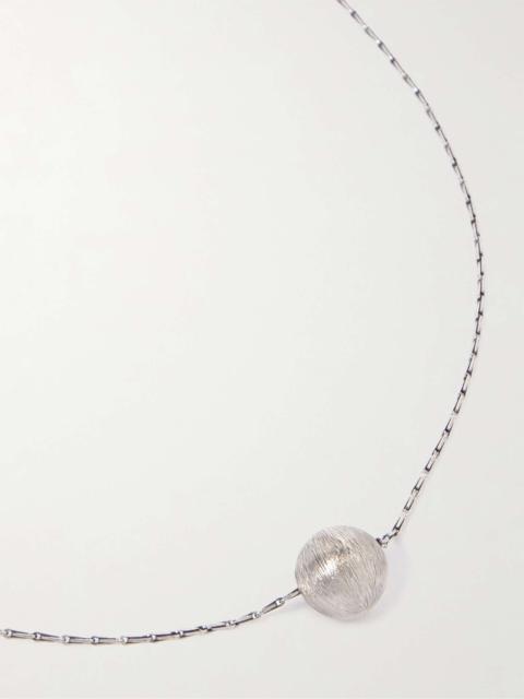SAINT LAURENT Oxidised Silver-Tone Pendant Necklace