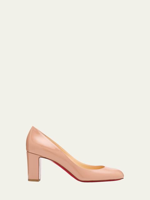 Christian Louboutin 70mm Cadrilla Patent Block-Heel Pumps