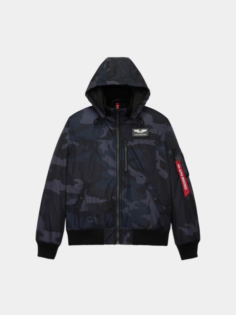 ALPHA INDUSTRIES HOODED RIB FLIGHT JACKET
