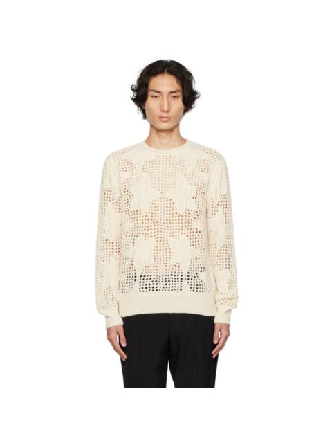 Dries Van Noten Off-White Floral Sweater | ssense | REVERSIBLE