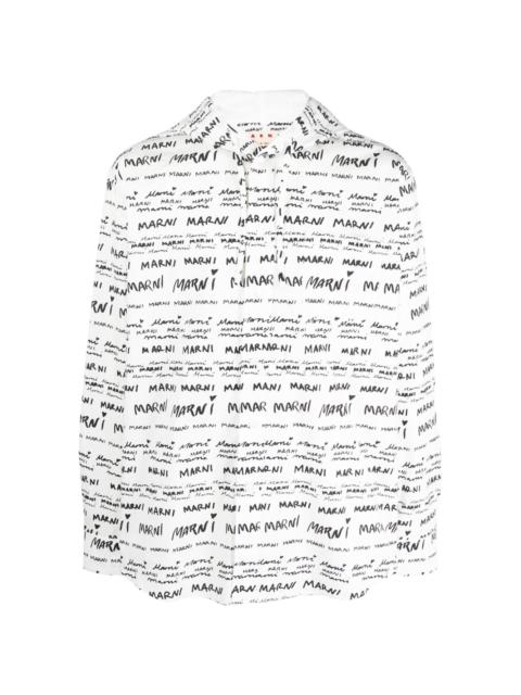 Marni Mega-Marni cotton hooded shirt
