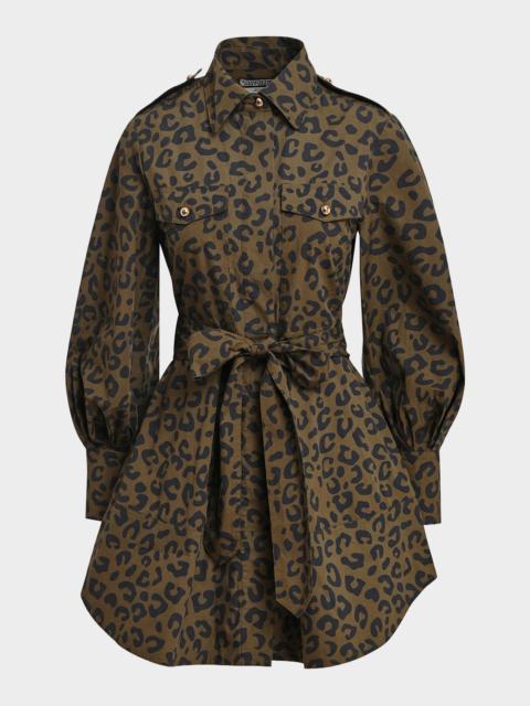 ESSENTIEL ANTWERP Keto Leopard-Printed Mini Shirtdress
