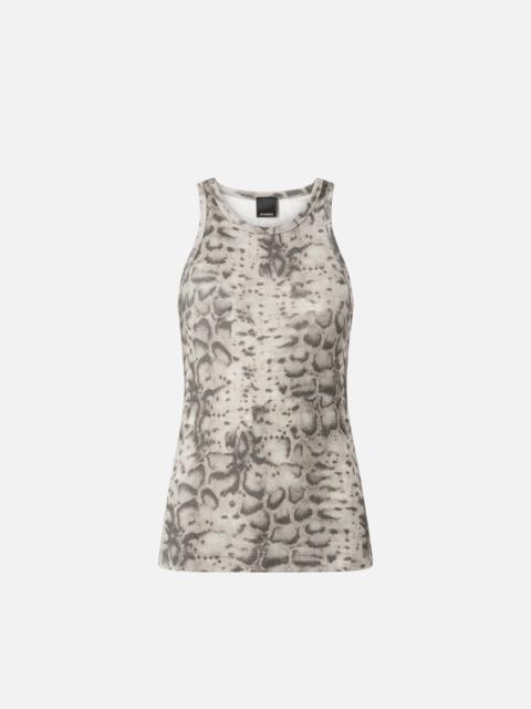 PINKO RIBBED VEST TOP WITH SNAKE PRINT