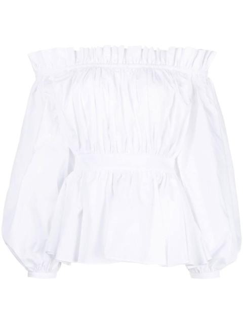 Alexander McQueen off-shoulder cotton blouse