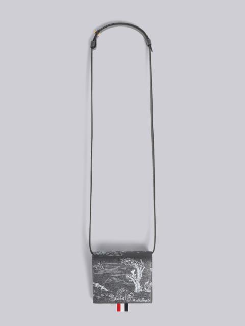 Thom Browne Dark Grey 3D Toile Print Caviar Shoulder Strap Card Holder