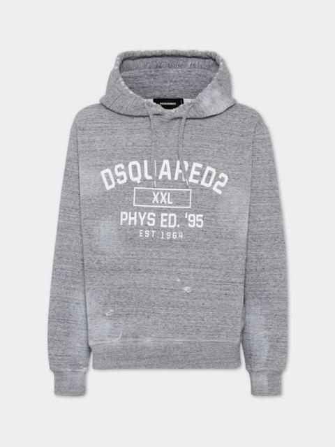 DSQUARED2 JUST RIGHT FIT DISTRESSED PHYS ED HOODIE