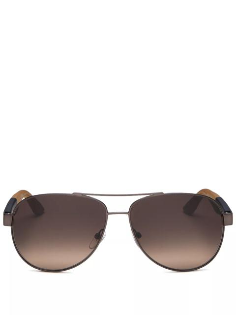 FERRAGAMO Brow Bar Aviator Sunglasses, 62mm