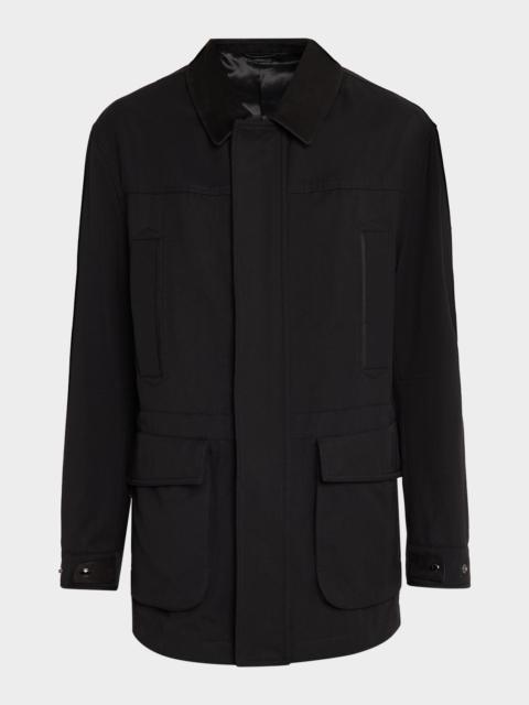 TOM FORD Men's Leather-Trim Canvas Field Jacket