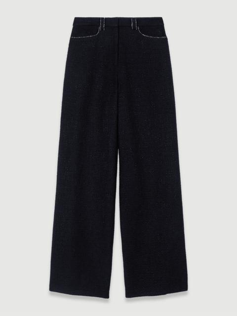 maje Wide-leg tweed trousers