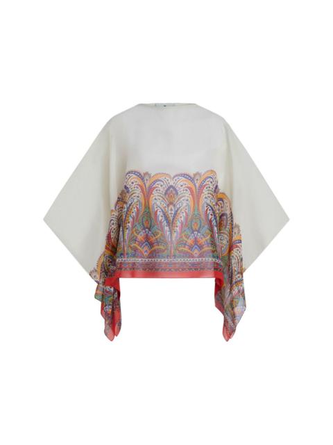 paisley-print silk tunic