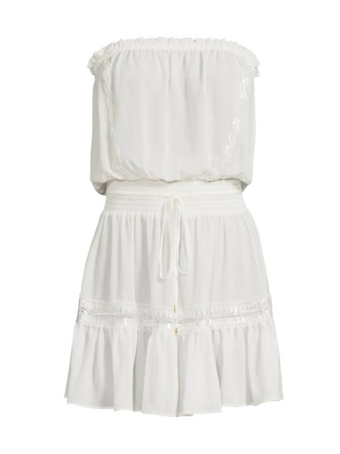 RAMY BROOK Women's Natalia Eyelet Strapless Cover-Up Minidress - White