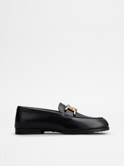 Tod's KATE LOAFERS IN LEATHER - BLACK