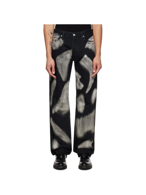 Yohji Yamamoto Black Printed Jeans