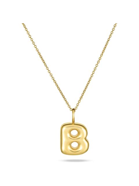 STONE AND STRAND 14K YG Bubble Tea Initial Necklace 16-18"