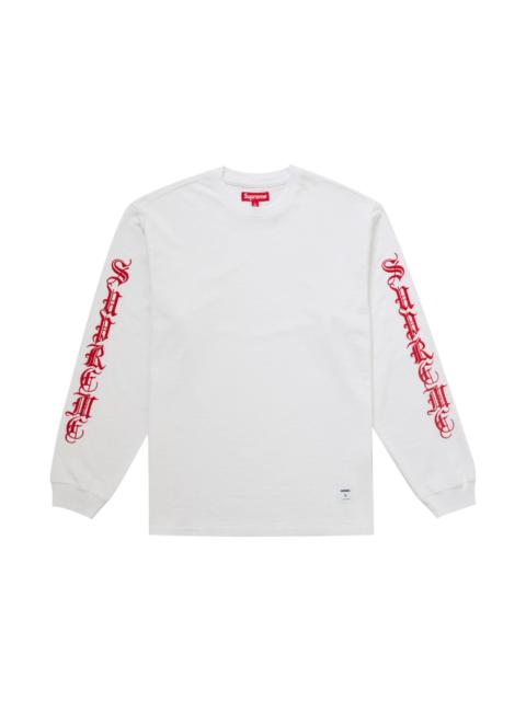 Supreme Supreme Old English L/S Top White