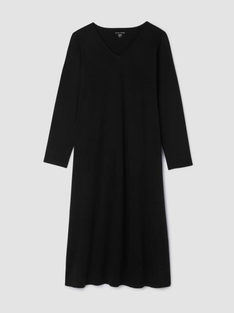 EILEEN FISHER Organic Cotton Interlock V-Neck Sleep Dress