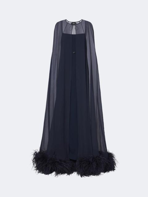 Taller Marmo Grace caped silk creponne gown