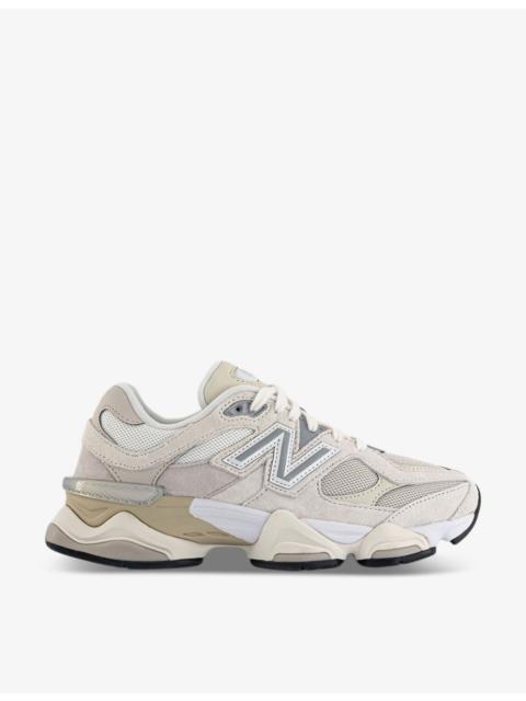 New Balance 9060 brand-patch leather and mesh low-top trainers