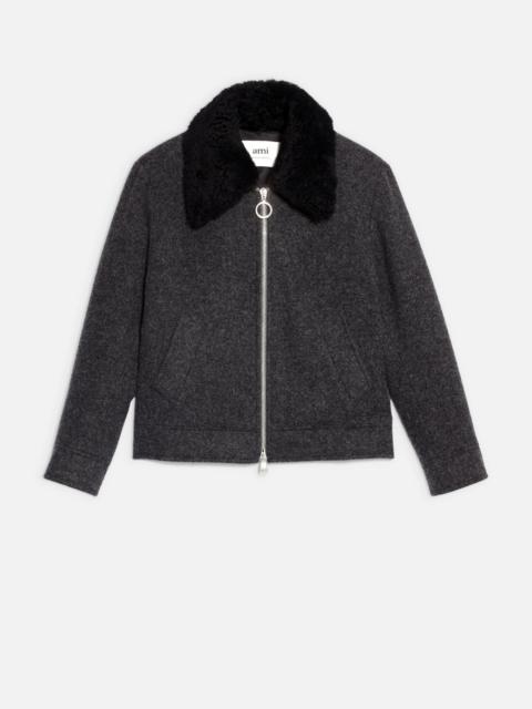 AMI Paris Sheraling Collar Zipped Jacket