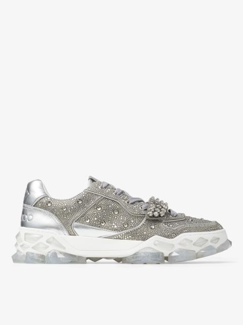 JIMMY CHOO Diamond X Strap/M
Silver Satin Low Top Trainers with Crystal Embellishment and Crystal Strap