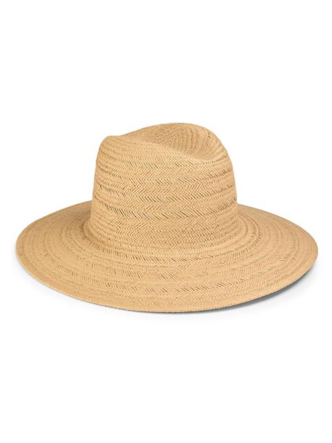 Vince Women's Herringbone Weave Straw Panama Hat - Camel