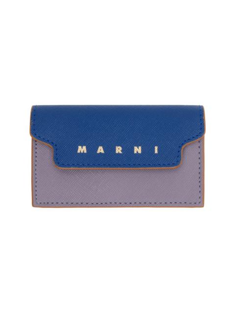 Marni Purple & Blue Saffiano Card Holder