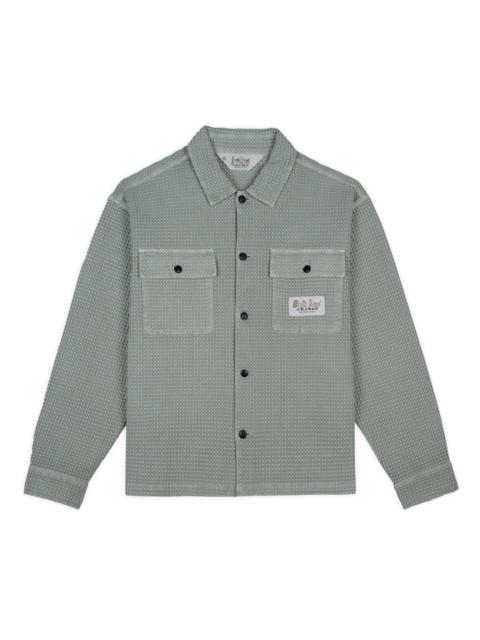 BRAIN DEAD Waffle Button Front Shirt - Silver Pine