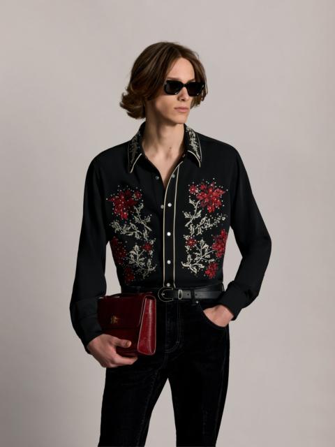 AMIRI EMBELLISHED FLOWERS LONG SLEEVE SHIRT