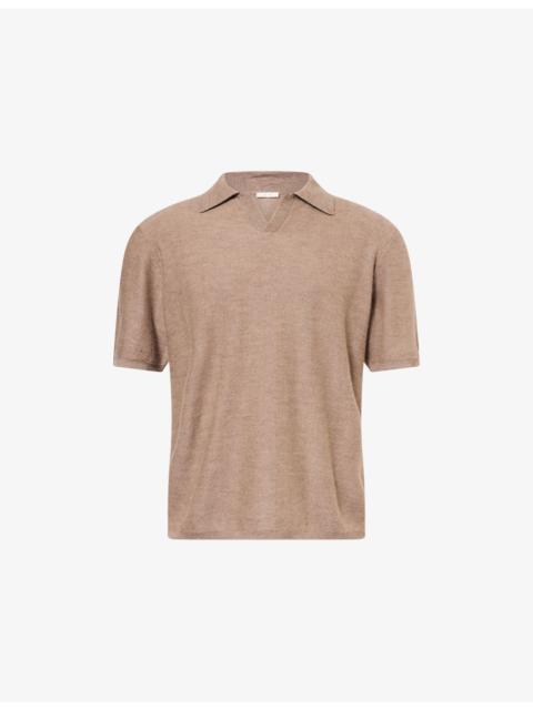 The Row Morand Short-Sleeve Cashmere Polo Top