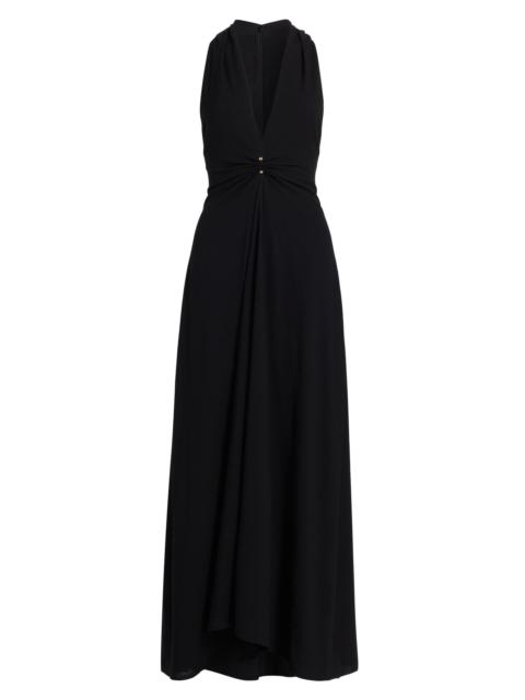 BRANDON MAXWELL Women's The Banks Gathered Waist Maxi Dress - Black