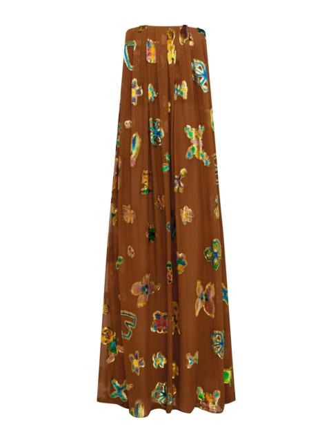 ALÉMAIS Golden Metallic Strapless Gown