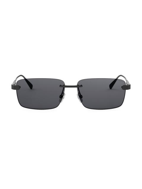 BVLGARI Men's Finissimo 60MM Rectangular Sunglasses - Black Grey