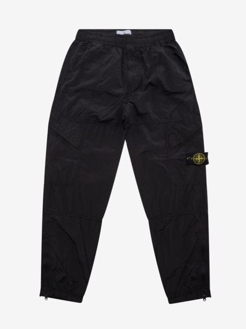 Black Nylon Metal Garment Dyed Cargo Trousers
