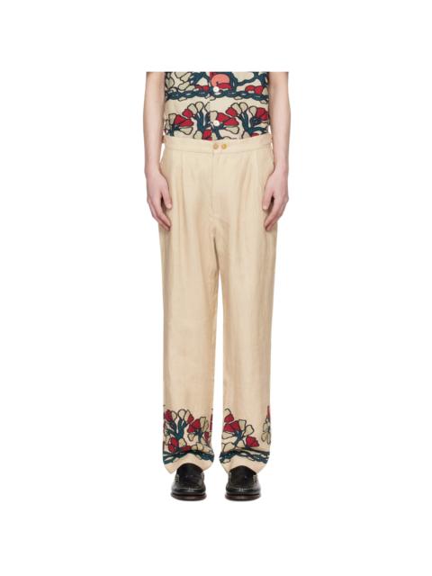 BODE Beige Garden Lattice Trousers